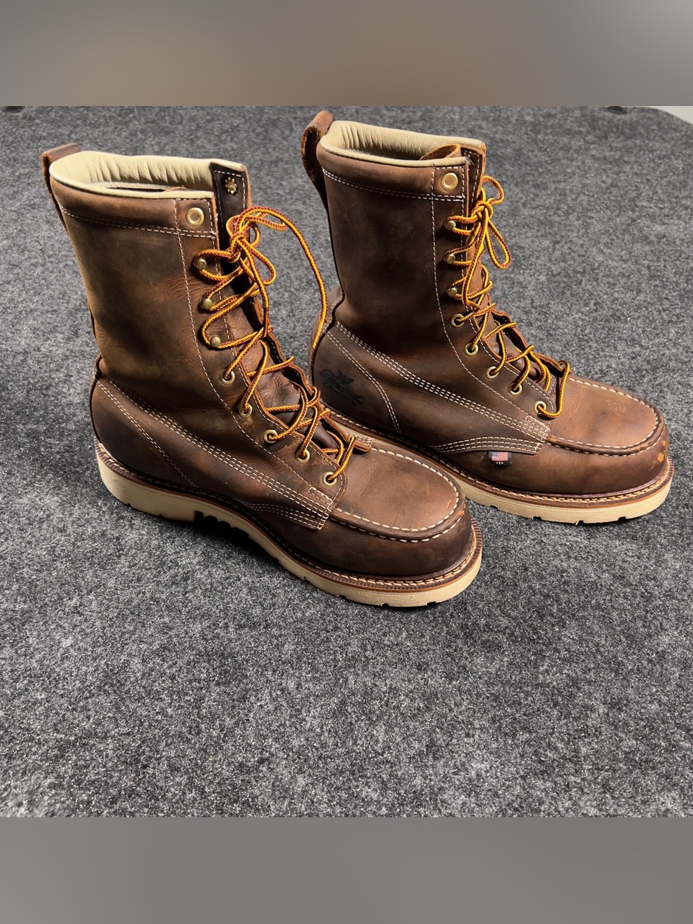 Thorogood 804-4378 Brown Leather Moc Toe Steel Toe Work Boots 9 EE